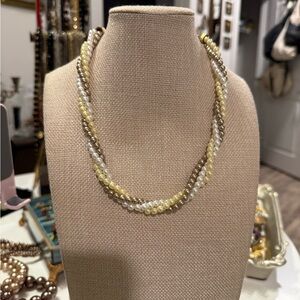 AVON | Tri Color Faux Pearl Necklace